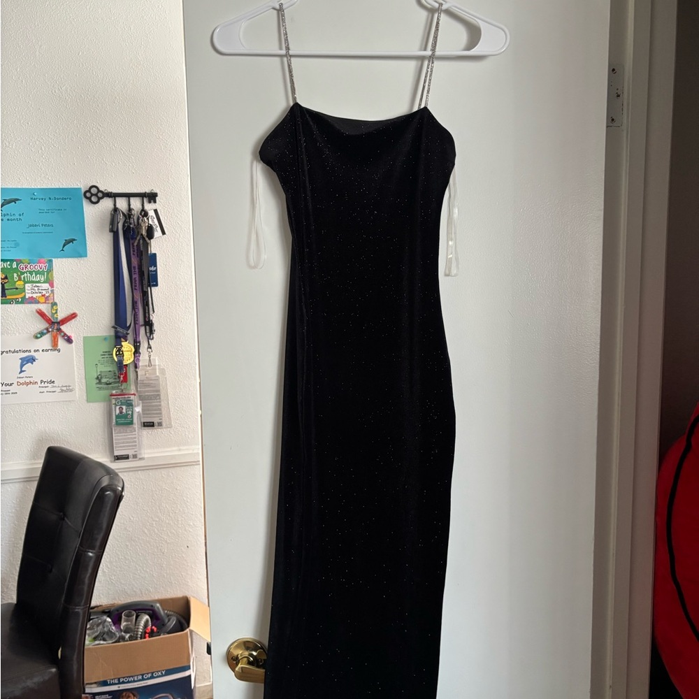 Sparkly Black Midi Dress